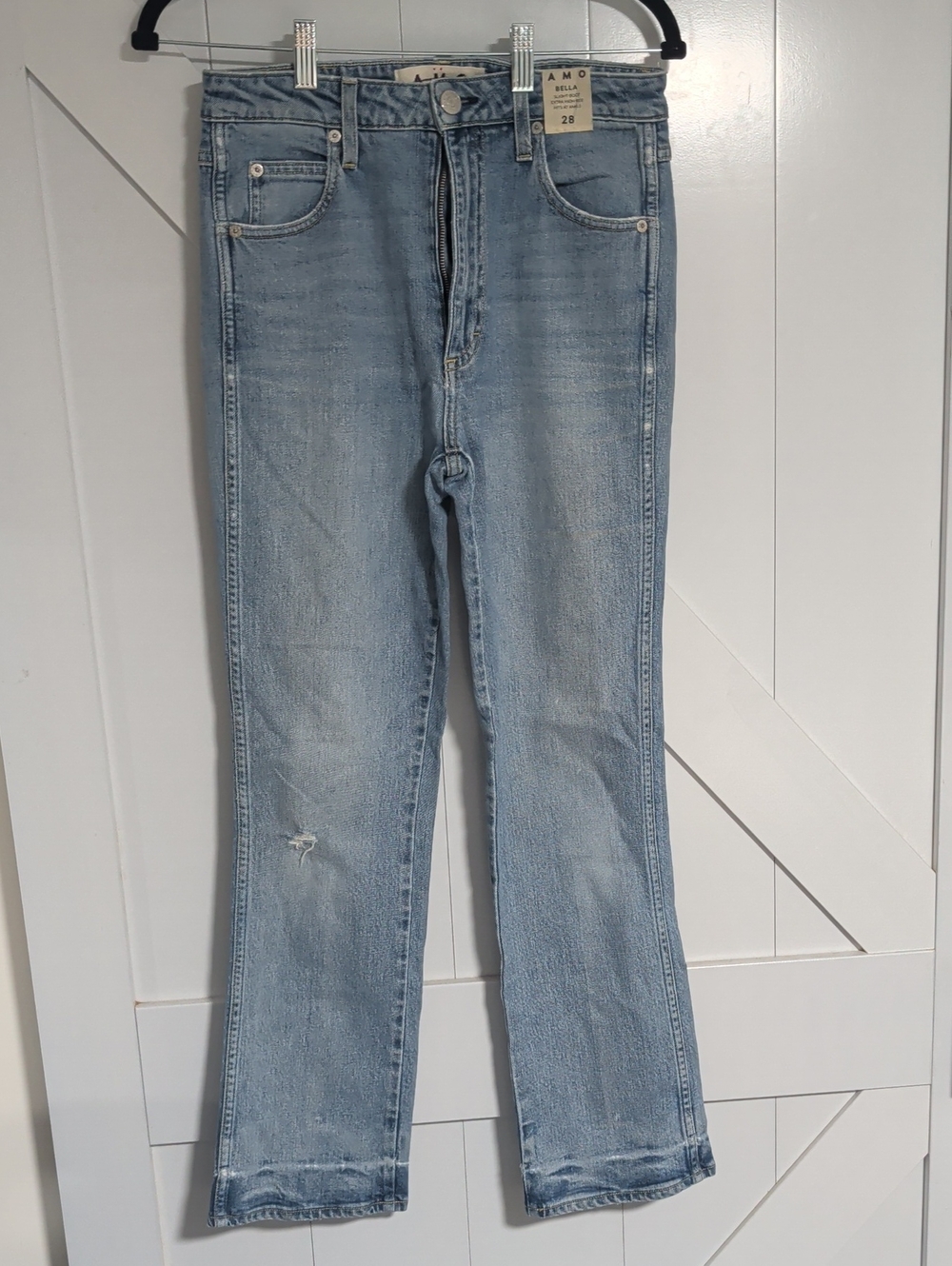 AMO Bello Distressed Straight Leg Jeans Waist 28